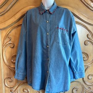 Threads on threads denim shirt